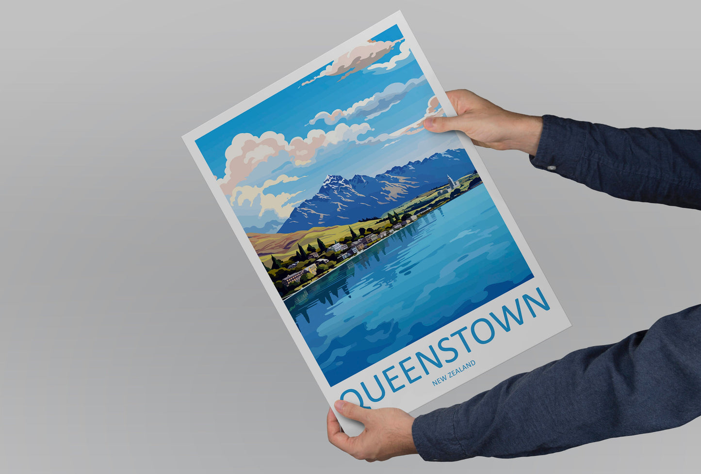 Queenstown Travel Print Wall Art Queenstown Wall Hanging Home Décor Queenstown Gift Art Lovers New Zealand Art Lover Gift Queenstown Gift