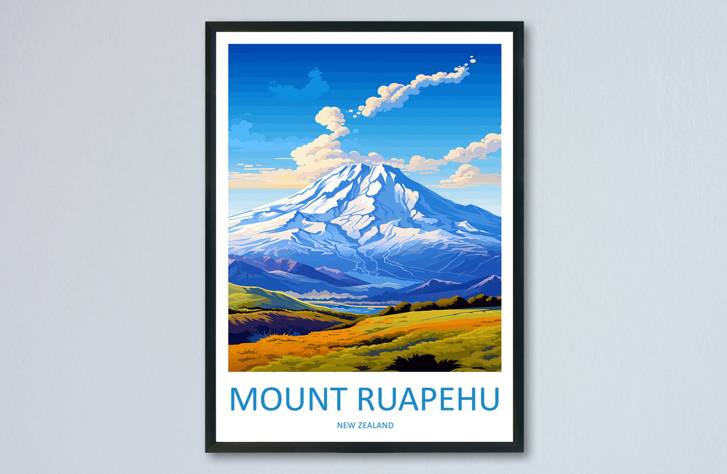Mount Ruapehu Travel Print Wall Art Mount Ruapehu Wall Hanging Home Décor Mount Ruapehu Gift Art Lovers New Zealand Art Lover Gift