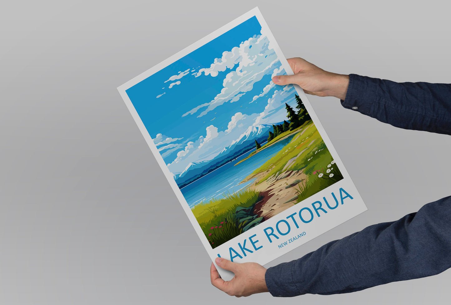 Lake Rotorua Travel Print Wall Art Lake Rotorua Wall Hanging Home Décor Lake Rotorua Gift Art Lovers New Zealand Art Lover Gift Lake Rotorua