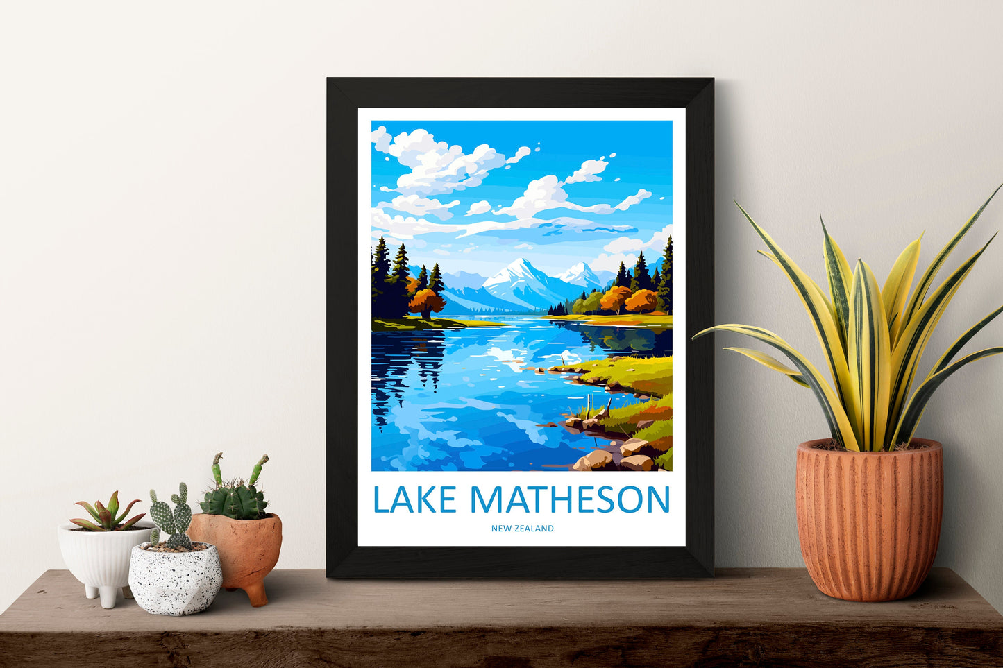 Lake Matheson Travel Print Wall Art Lake Matheson Wall Hanging Home Décor Lake Matheson Gift Art Lovers New Zealand Art Lover Gift