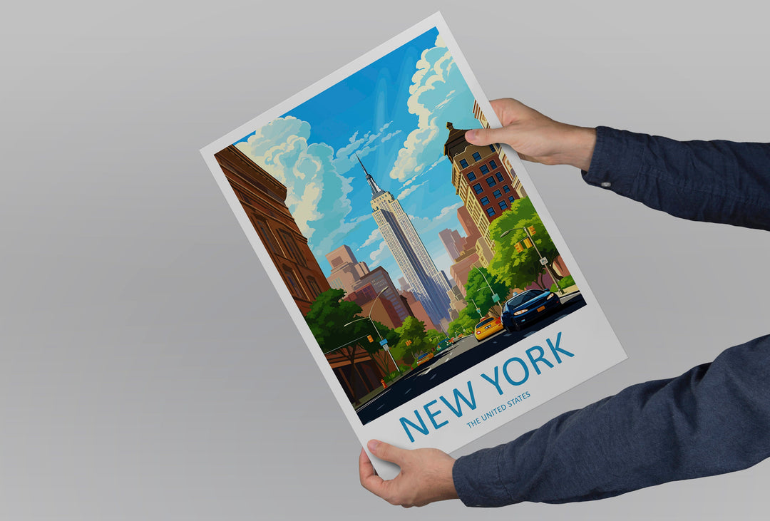 New York Travel Print Wall Art New York Wall Hanging Home Décor New York Gift Art Lovers New York State Art Gift Lover Print