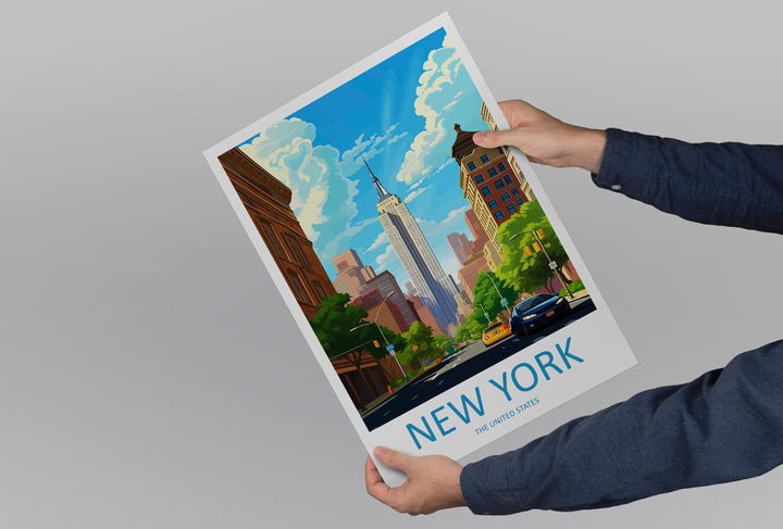 New York Travel Print Wall Art New York Wall Hanging Home Décor New York Gift Art Lovers New York State Art Gift Lover Print