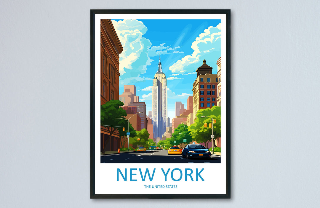 New York Travel Print Wall Art New York Wall Hanging Home Décor New York Gift Art Lovers New York State Art Gift Lover Print