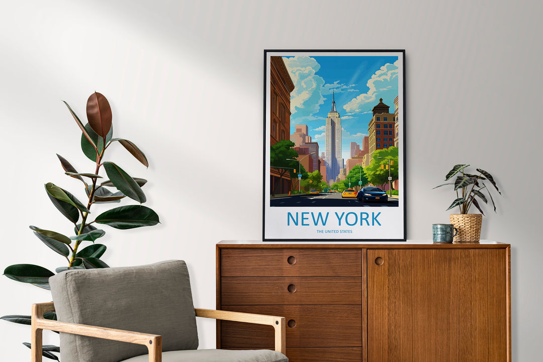 New York Travel Print Wall Art New York Wall Hanging Home Décor New York Gift Art Lovers New York State Art Gift Lover Print