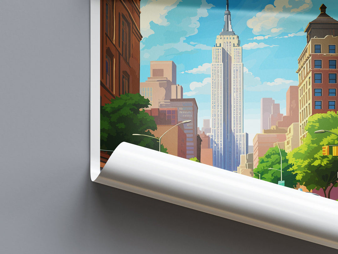 New York Travel Print Wall Art New York Wall Hanging Home Décor New York Gift Art Lovers New York State Art Gift Lover Print