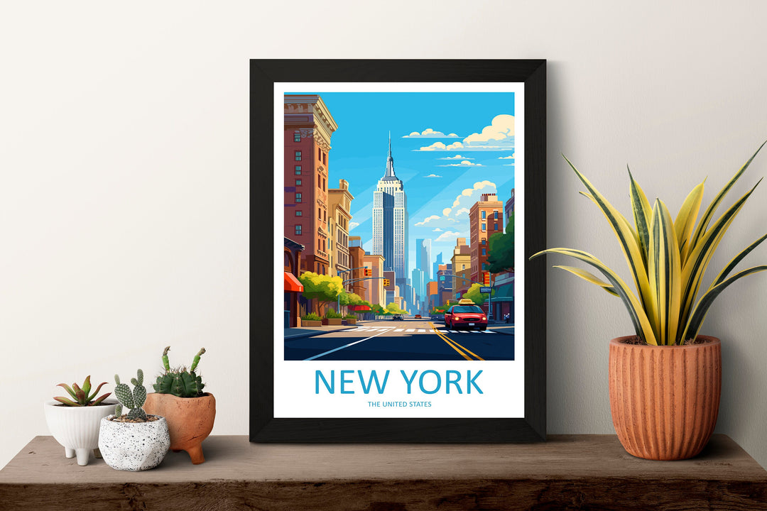 New York Travel Print Wall Art New York Wall Hanging Home Décor New York Gift Art Lovers New York State Art Gift Lover Print
