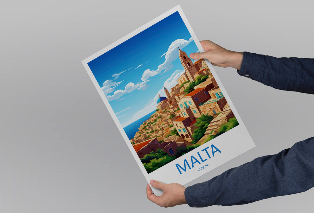 Malta Travel Print Wall Art Malta Wall Hanging Home Décor Malta Gift Art Lovers Malta Art Gift Lover Print