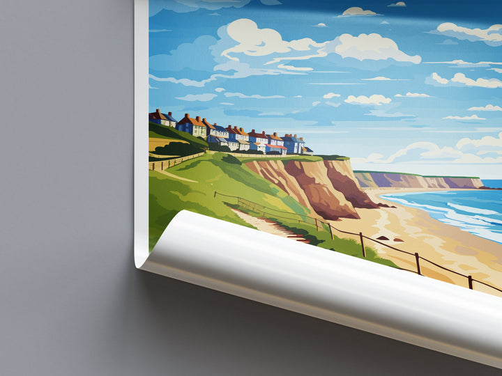 Filey Travel Print Wall Art Filey Wall Hanging Home Décor Filey Gift Art Lovers England Art Lover Gift Print Artwork Yorkshire Artwork