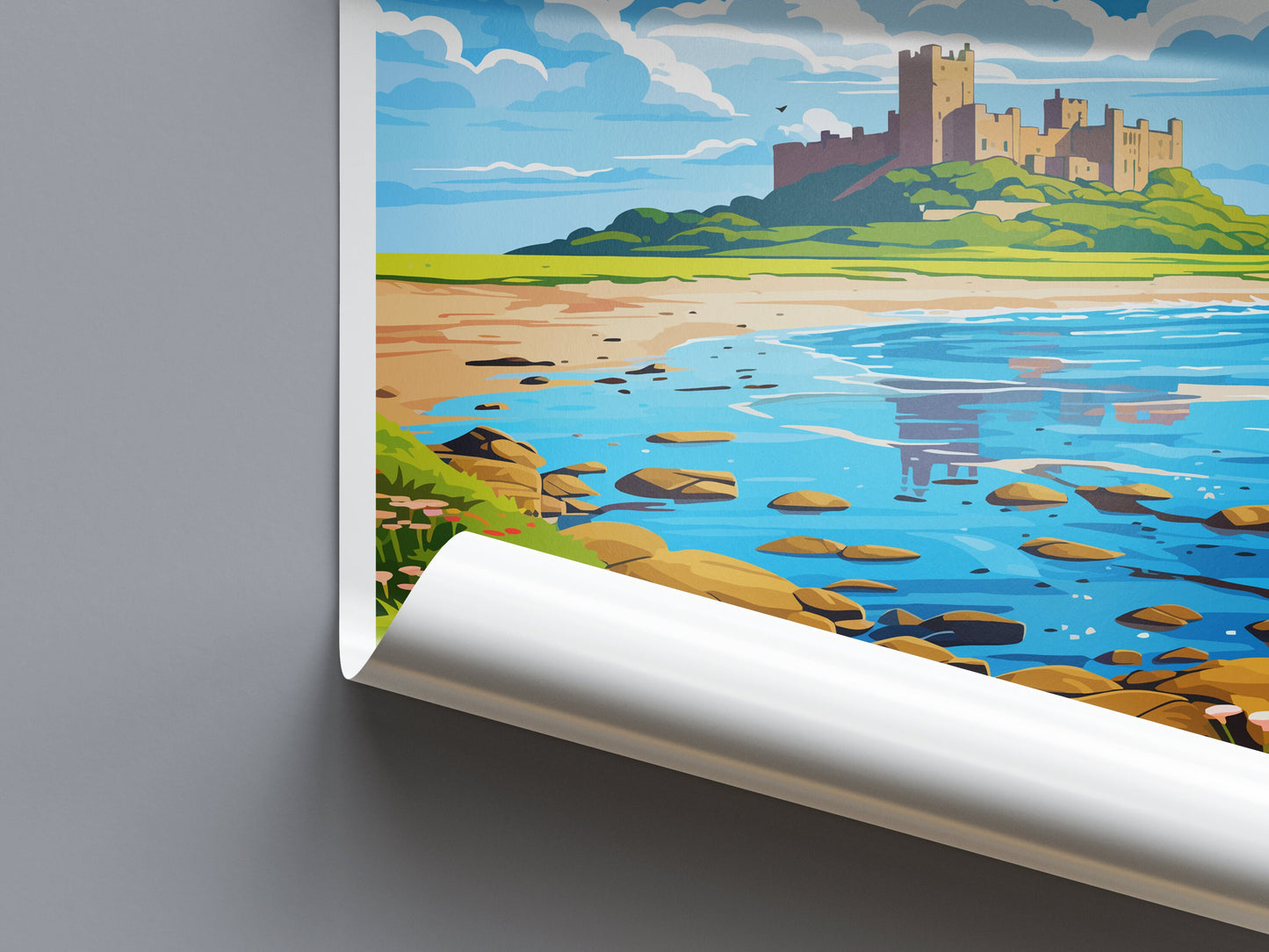 Bamburgh Castle Travel Print Wall Art Bamburgh Castle Wall Hanging Home Décor Bamburgh Castle Gift Art Lovers England Art Lover Gift