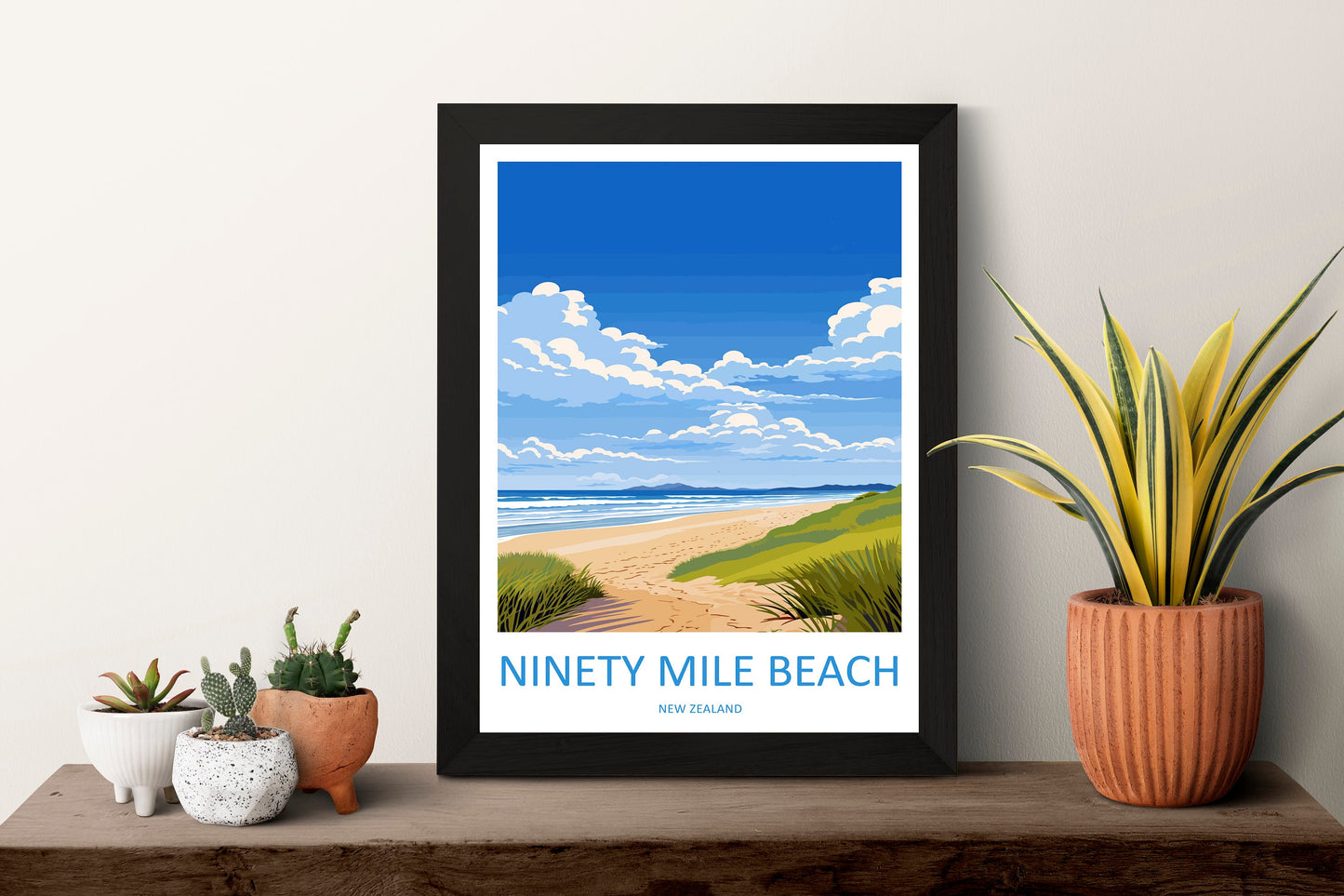 Ninety Mile Beach Travel Print Wall Art Ninety Mile Beach Wall Hanging Home Décor Ninety Mile Beach Gift Art Lovers New Zealand Travel Print