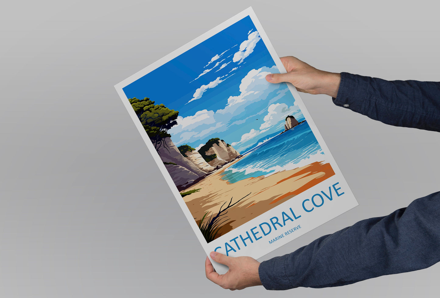 Cathedral Cove Marine Reserve Travel Print Wall Art Cathedral Cove Wall Hanging Home Décor Cathedral Cove Gift Art Lovers New Zealand Travel