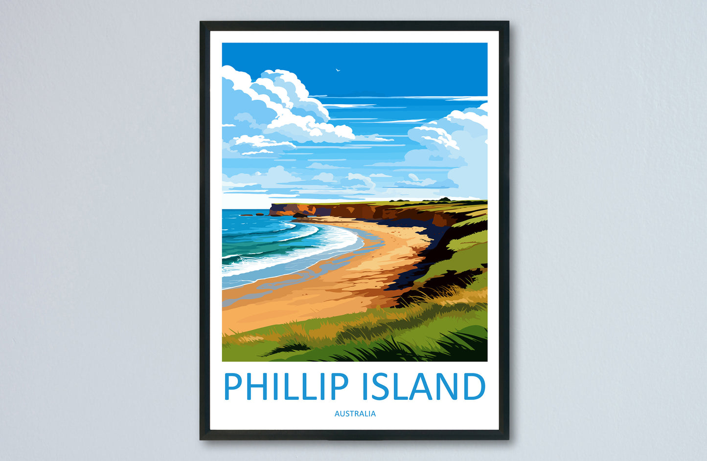 Phillip Island Travel Print Wall Art Phillip Island Wall Hanging Home Décor Phillip Island Gift Art Lovers Wall Art Australia Poster Deco