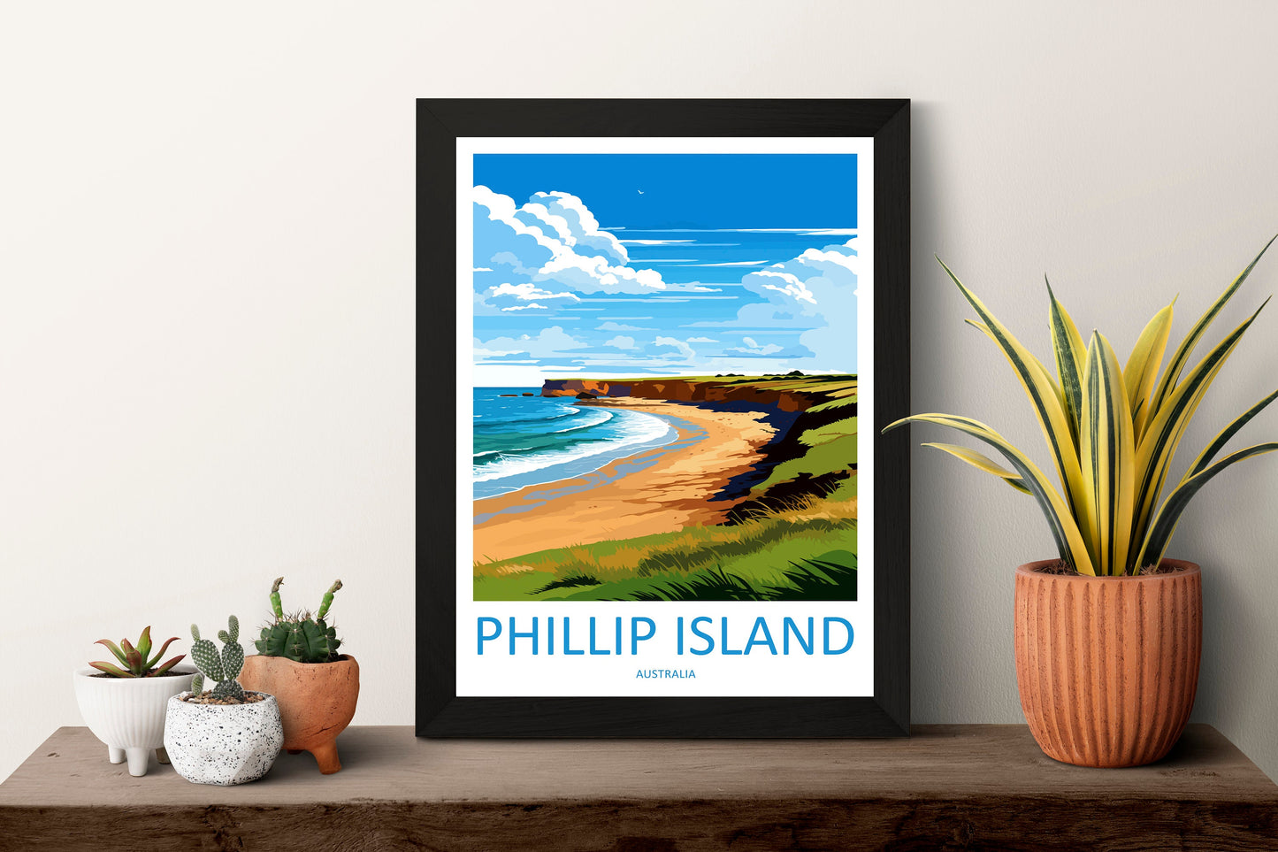 Phillip Island Travel Print Wall Art Phillip Island Wall Hanging Home Décor Phillip Island Gift Art Lovers Wall Art Australia Poster Deco