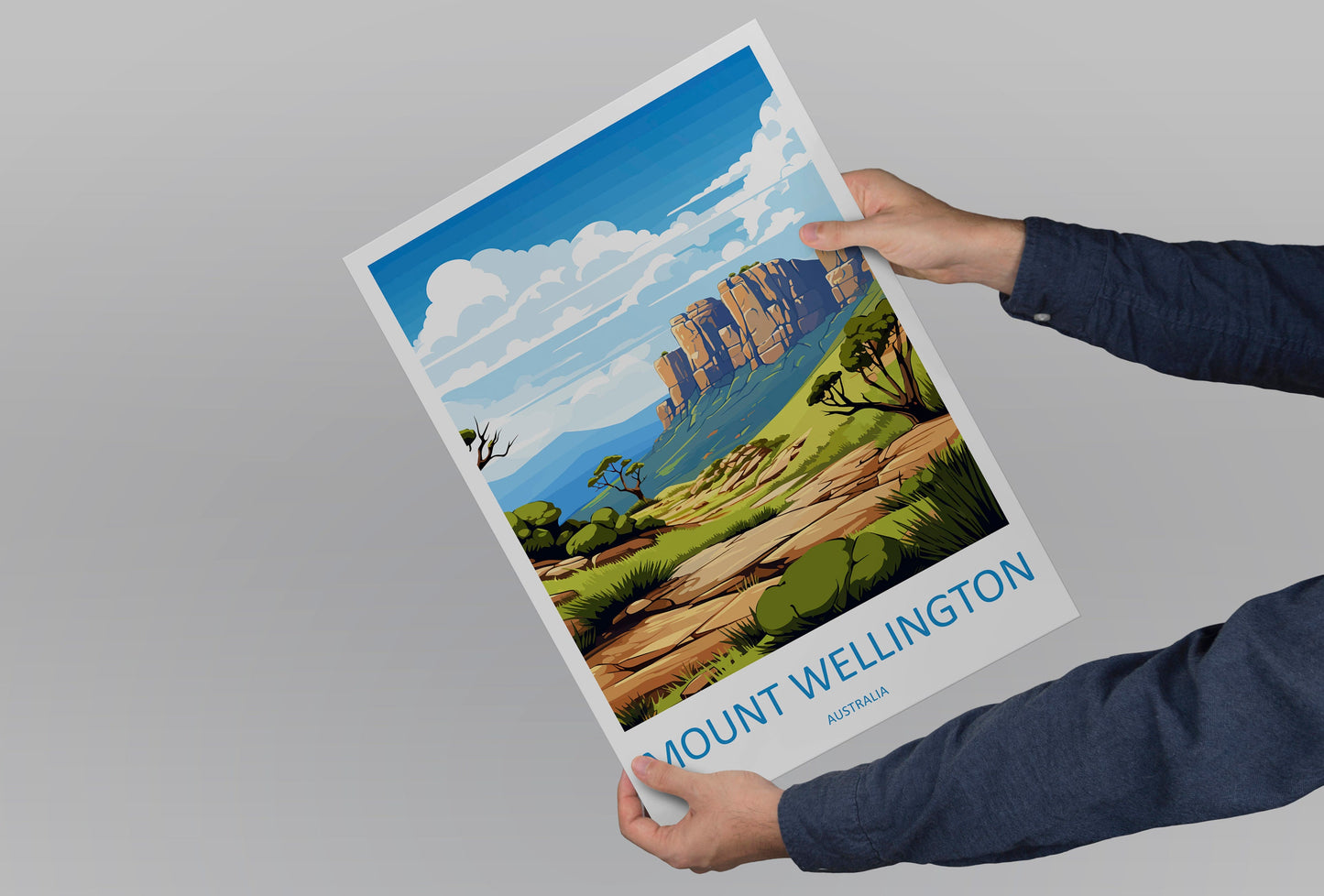 Mount Wellington Travel Print Wall Art Mount Wellington Wall Hanging Home Décor Mount Wellington Gift Art Lovers Wall Art Australia Poster