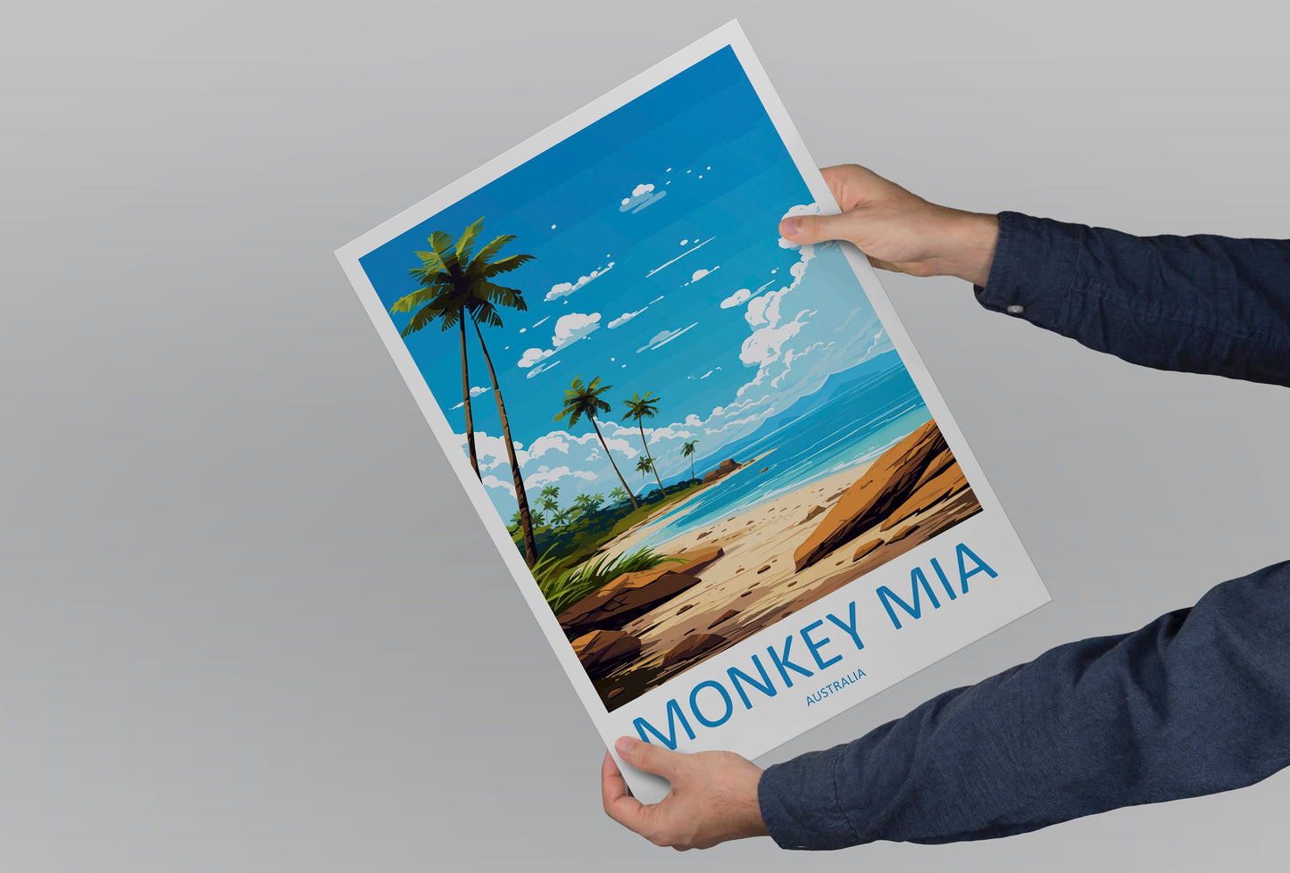 Monkey Mia Travel Print Wall Art Monkey Mia Wall Hanging Home Décor Monkey Mia Gift Art Lovers Wall Art Australia Poster Deco