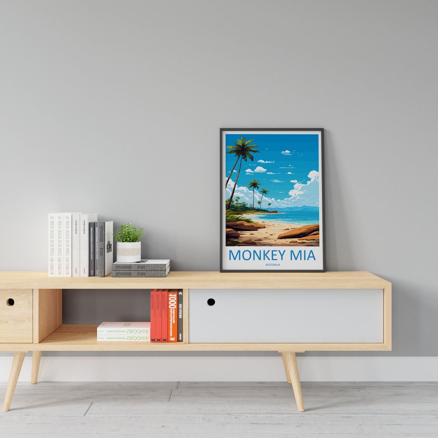 Monkey Mia Travel Print Wall Art Monkey Mia Wall Hanging Home Décor Monkey Mia Gift Art Lovers Wall Art Australia Poster Deco