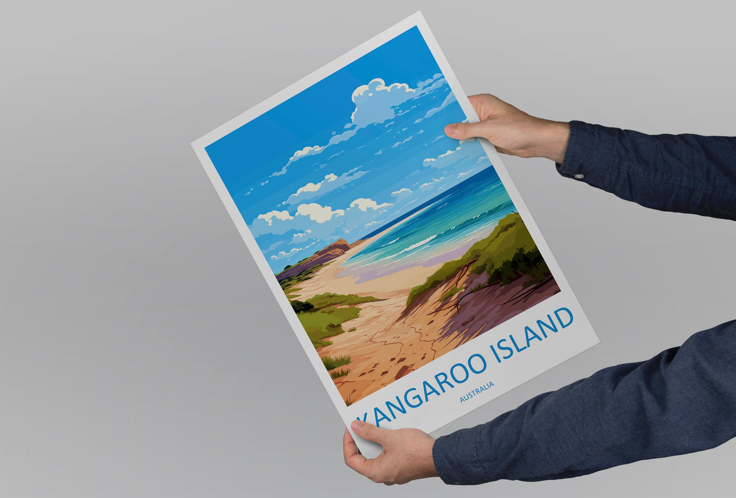Kangaroo Island Travel Print Wall Art Kangaroo Island Wall Hanging Home Décor Kangaroo Island Gift Art Lovers Wall Art Australia Poster Deco