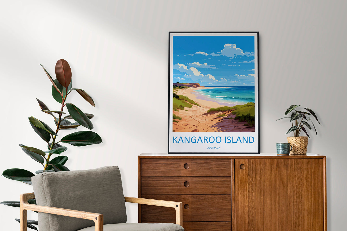 Kangaroo Island Travel Print Wall Art Kangaroo Island Wall Hanging Home Décor Kangaroo Island Gift Art Lovers Wall Art Australia Poster Deco
