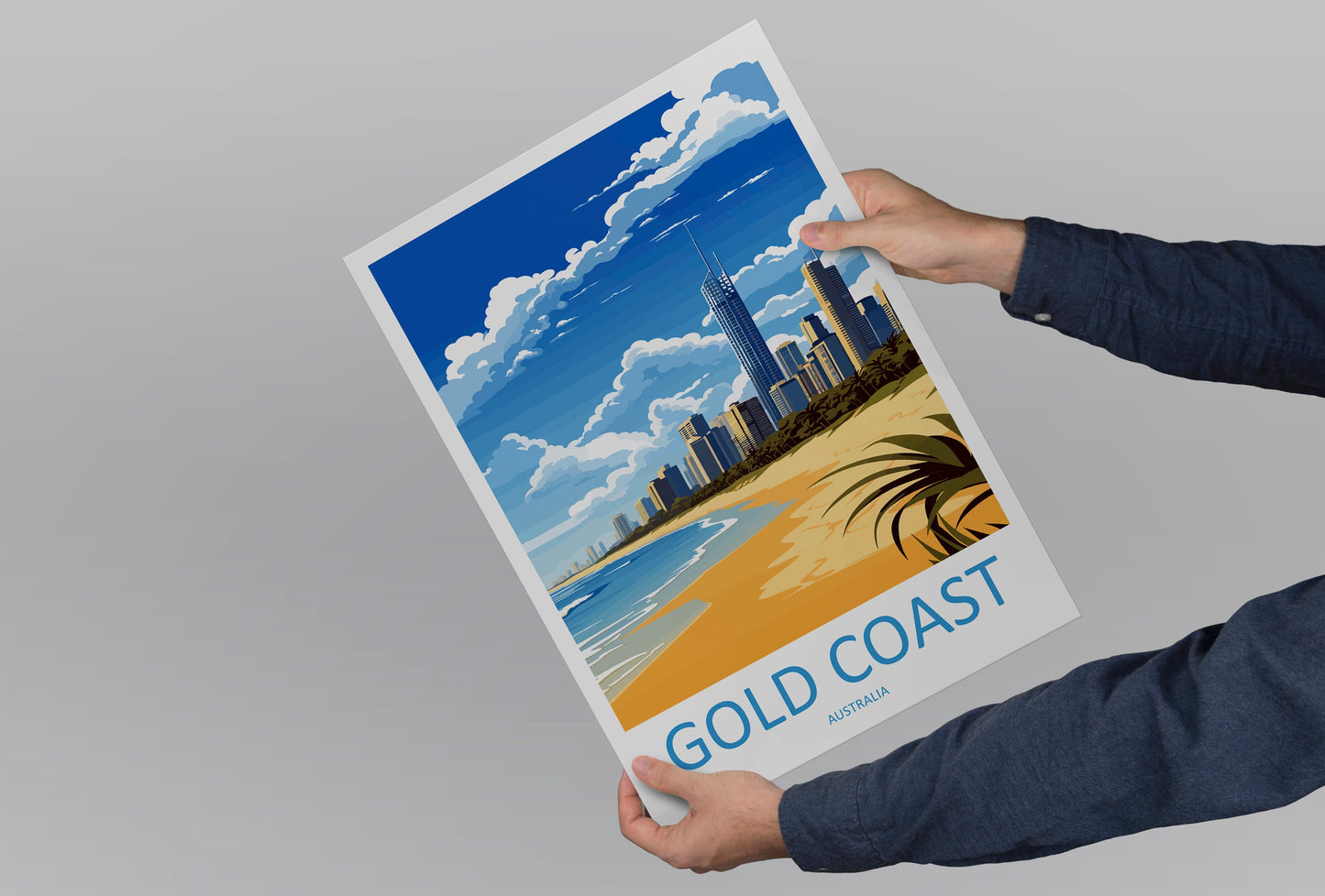Gold Coast Travel Print Wall Art Gold Coast Wall Hanging Home Décor Gold Coast Gift Art Lovers Wall Art Australia Poster Deco
