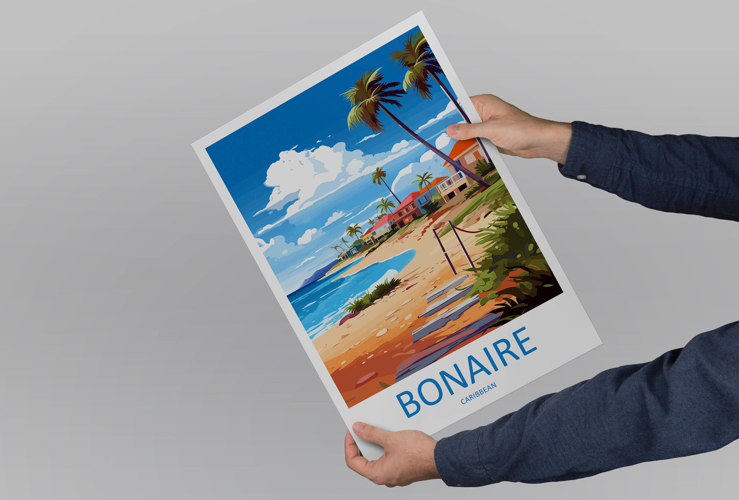 Bonaire Travel Print Wall Art Bonaire Wall Hanging Home Décor Bonaire Gift Art Lovers Wall Art Caribbean Travel Print Poster