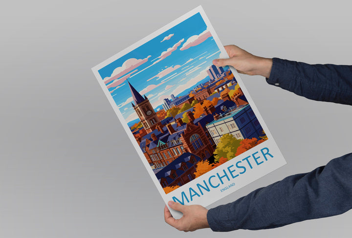 Manchester Travel Print Wall Art Manchester Wall Hanging Home Décor Manchester Gift Art Lovers England Art Lover Gift Manchester Travel Art