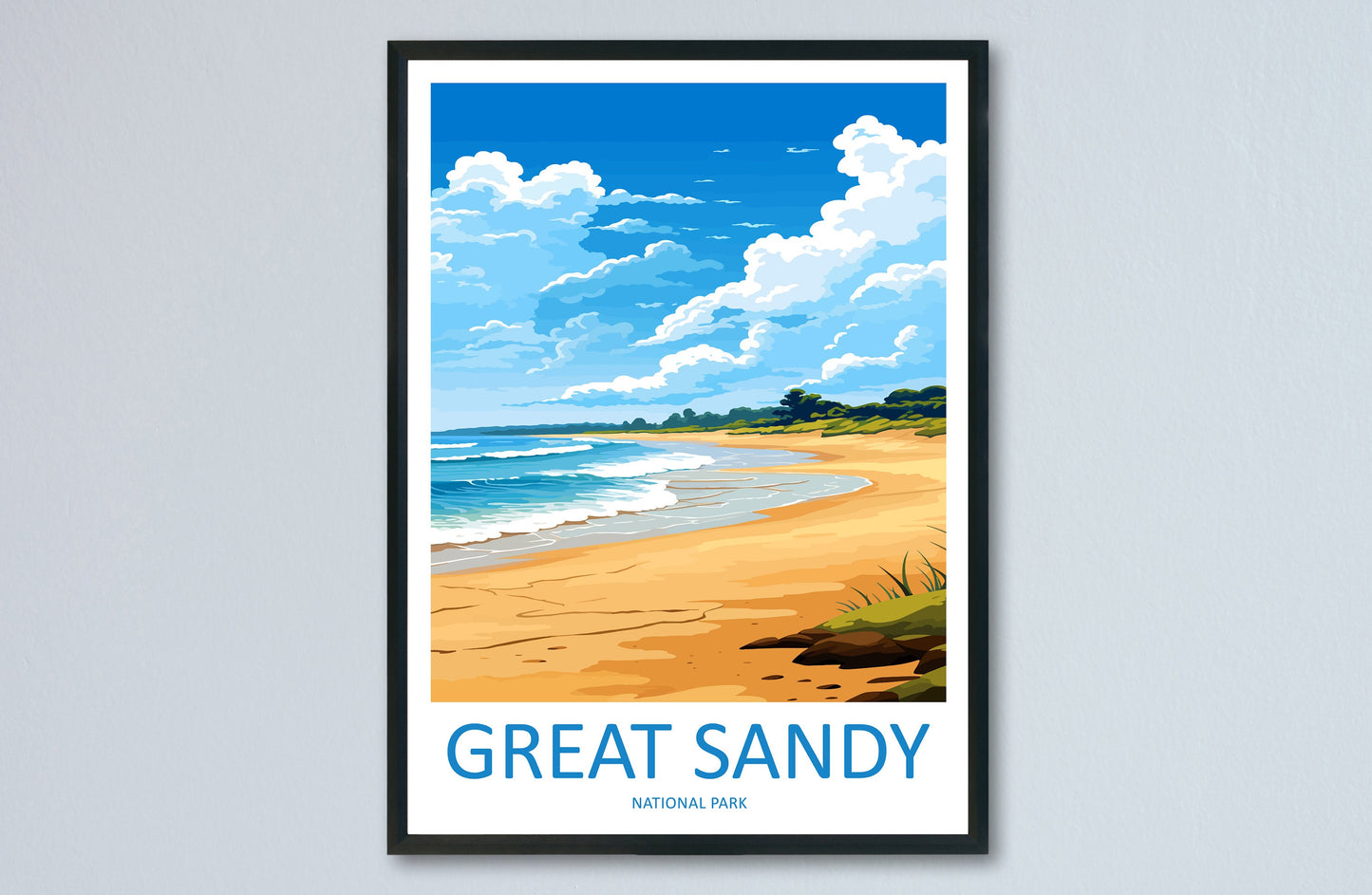 Great Sandy National Park Travel Print Wall Great Sandy National Park Wall Hanging Home Décor Great Sandy Gift Art Lovers Art Australia Art