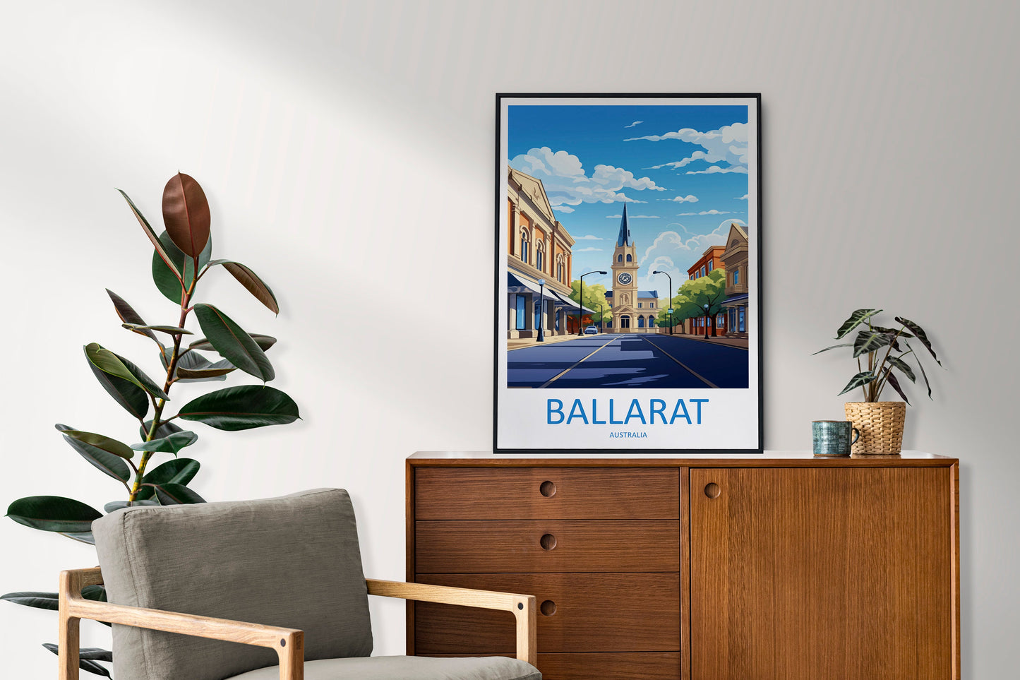 Ballarat Travel Print Wall Art Ballarat Wall Hanging Home Décor Ballarat Gift Art Lovers Wall Art Australia Poster Deco Ballarat Gift