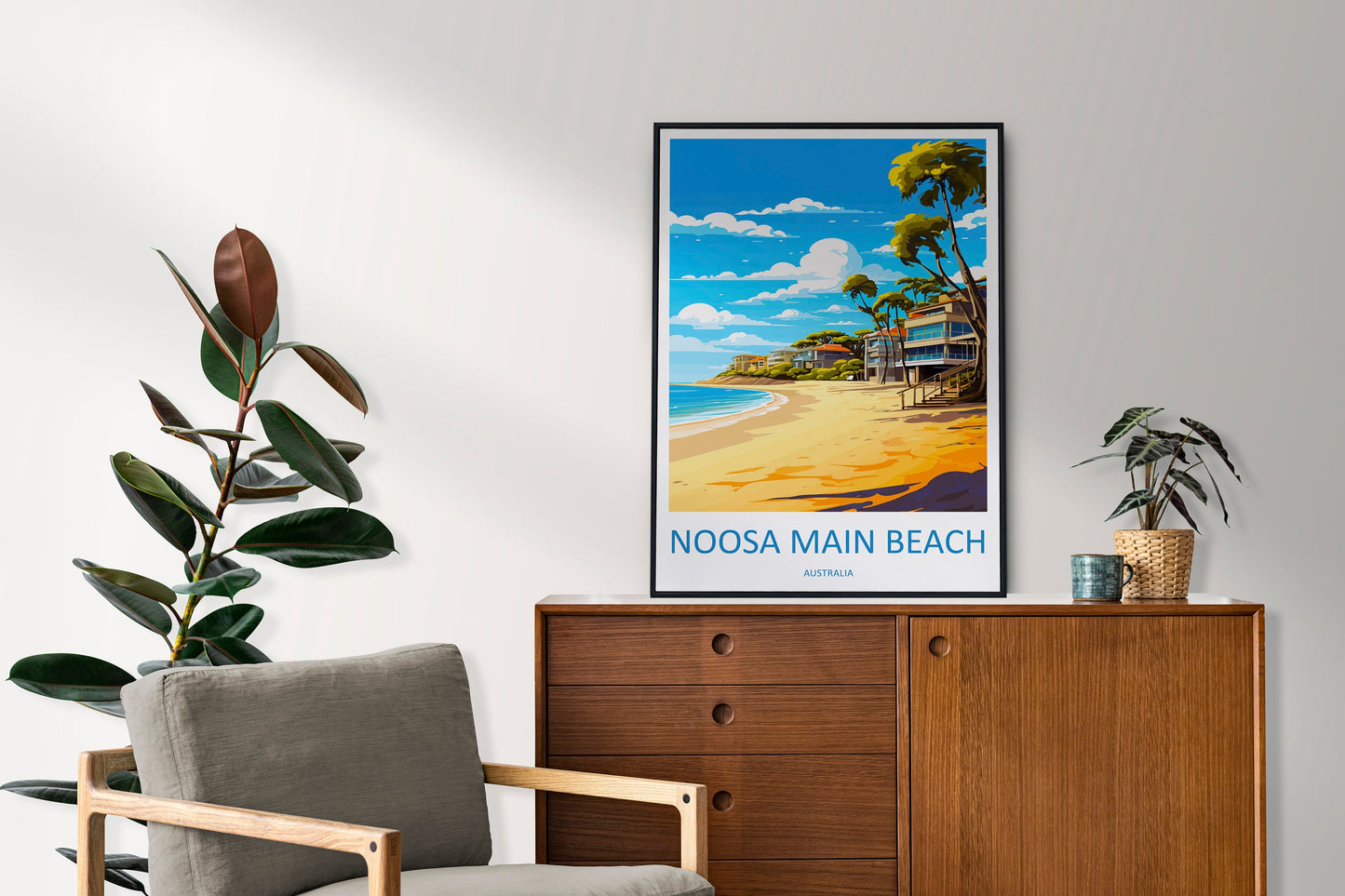 Noosa Main Beach Travel Print Wall Art Noosa Main Beach Wall Hanging Home Décor Noosa Main Beach Gift Art Lovers Wall Art Australia Poster