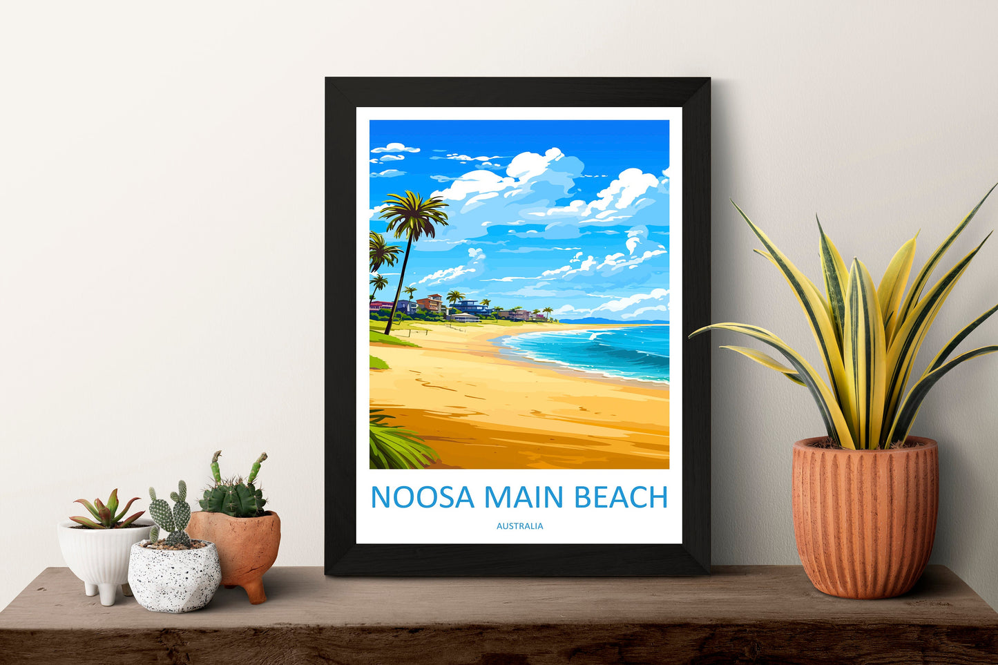 Noosa Main Beach Travel Print Wall Art Noosa Main Beach Wall Hanging Home Décor Noosa Main Beach Gift Art Lovers Wall Art Australia Poster