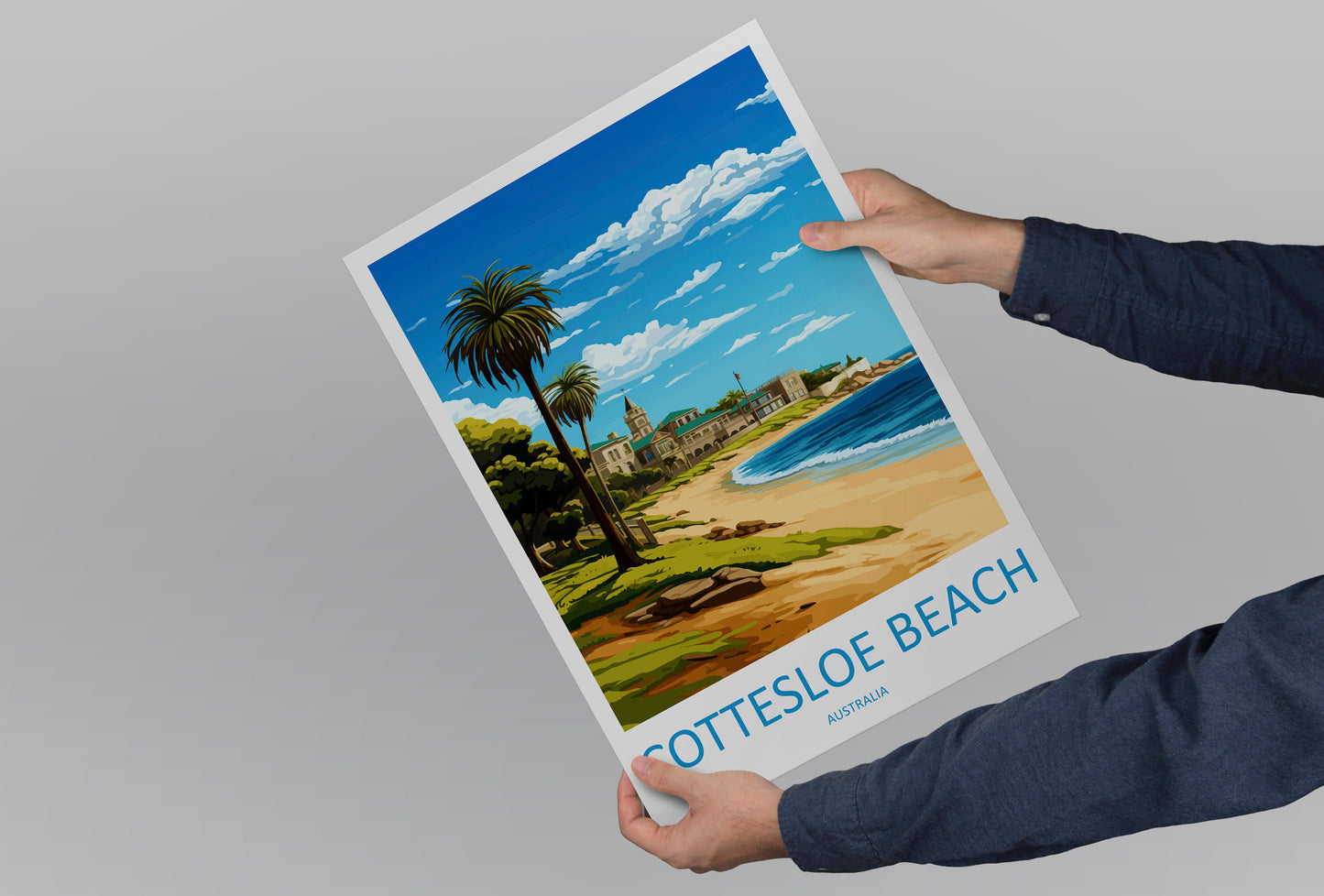 Cottesloe Beach Travel Print Wall Art Cottesloe Beach Wall Hanging Home Décor Cottesloe Beach Gift Art Lovers Wall Art Australia Poster Art