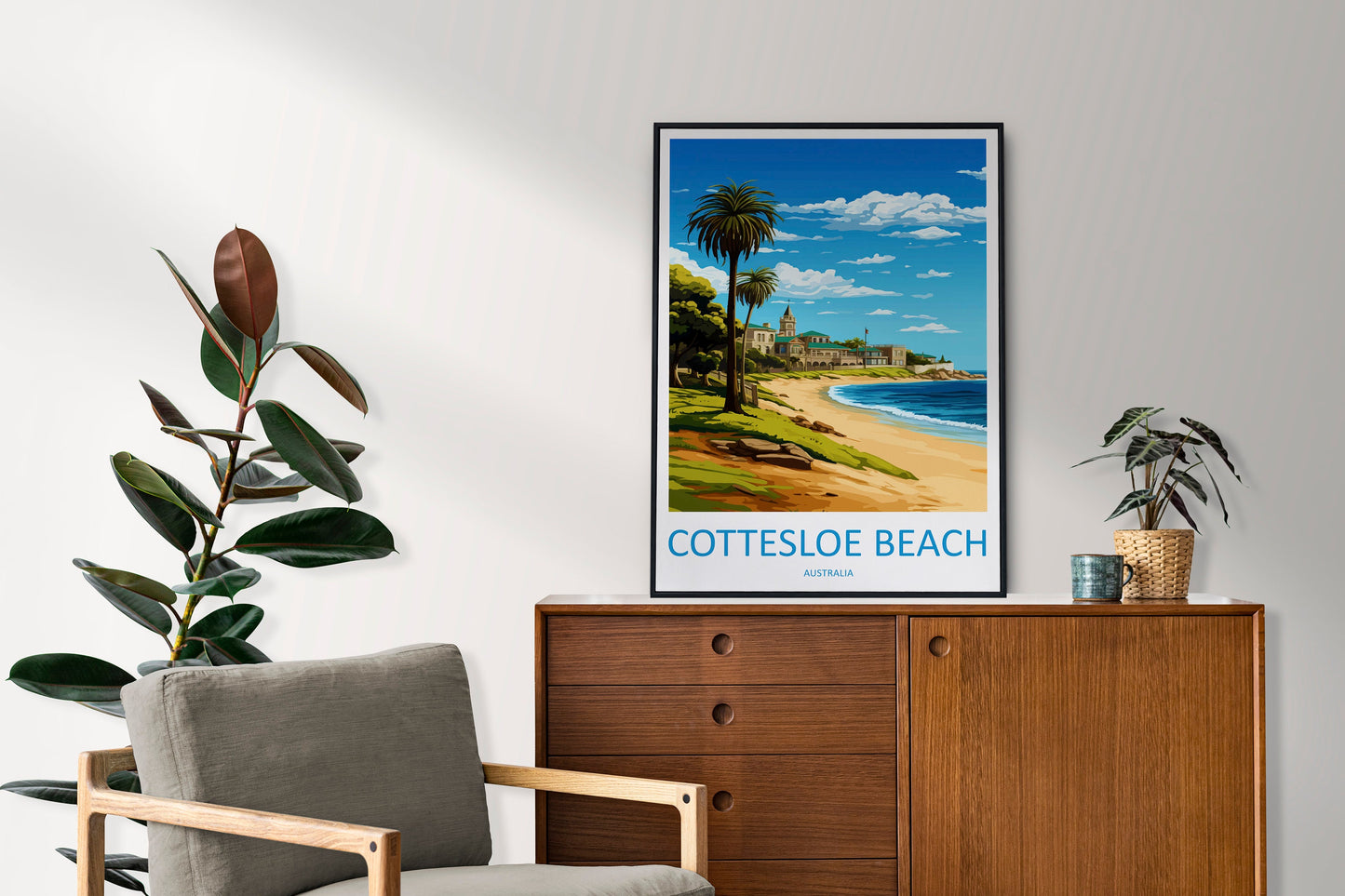 Cottesloe Beach Travel Print Wall Art Cottesloe Beach Wall Hanging Home Décor Cottesloe Beach Gift Art Lovers Wall Art Australia Poster Art