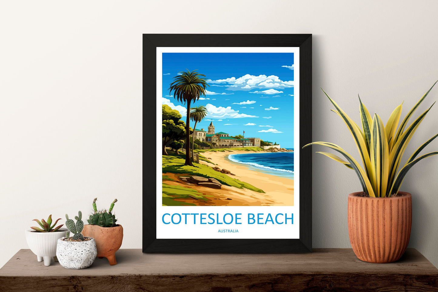 Cottesloe Beach Travel Print Wall Art Cottesloe Beach Wall Hanging Home Décor Cottesloe Beach Gift Art Lovers Wall Art Australia Poster Art