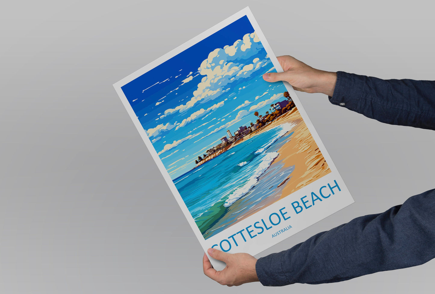 Cottesloe Beach Travel Print Wall Art Cottesloe Beach Wall Hanging Home Décor Cottesloe Beach Gift Art Lovers Wall Art Australia Poster Art