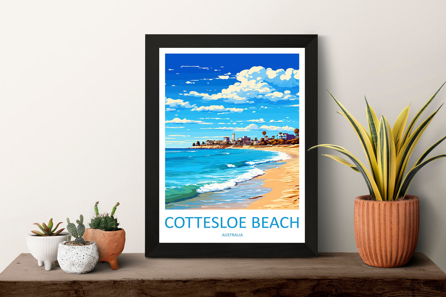 Cottesloe Beach Travel Print Wall Art Cottesloe Beach Wall Hanging Home Décor Cottesloe Beach Gift Art Lovers Wall Art Australia Poster Art