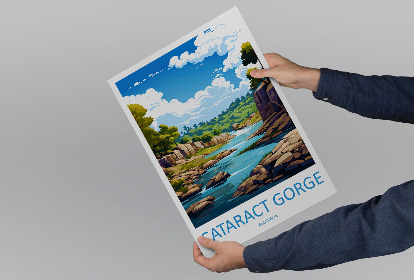 Cataract Gorge Travel Print Wall Art Cataract Gorge Wall Hanging Home Décor Cataract Gorge Gift Art Lovers Wall Art Australia Poster Art