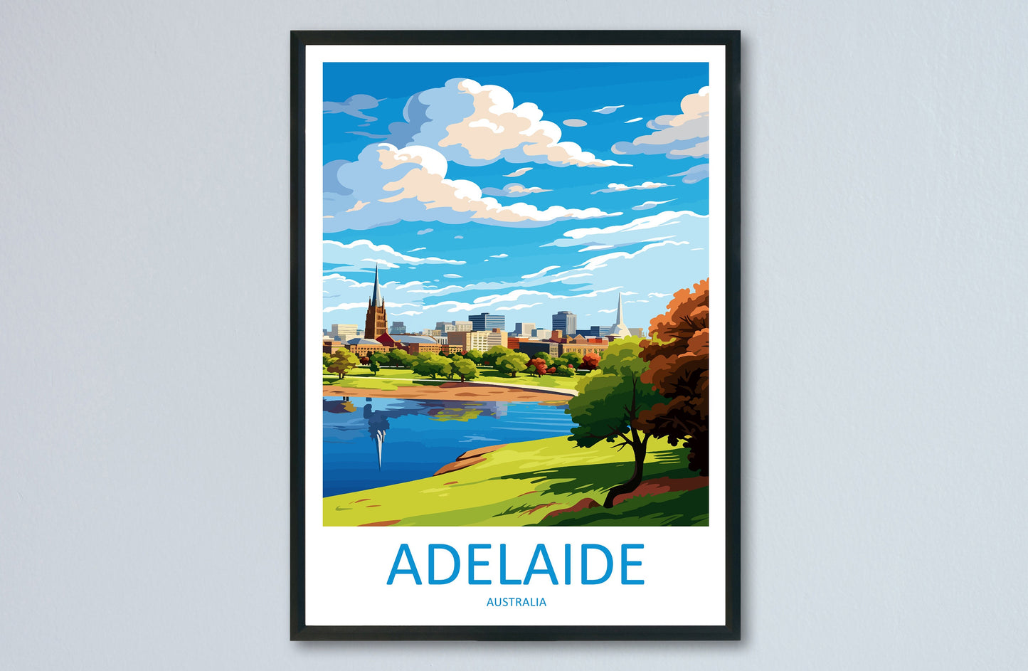 Adelaide Travel Print Wall Art Adelaide Wall Hanging Home Décor Adelaide Gift Art Lovers Wall Art Australia Poster Art
