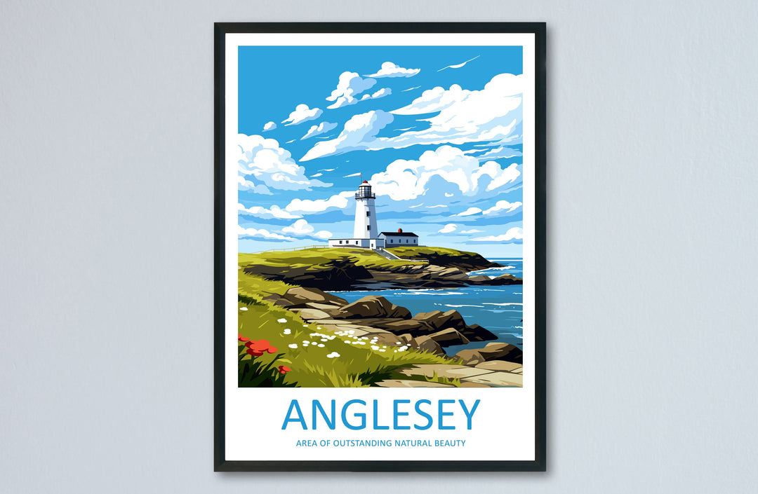 Anglesey Travel Print Wall Art Anglesey Wall Hanging Home Decor Anglesey Gift Art Lovers Wall Art AONB Wall Print AONB Travel Poster