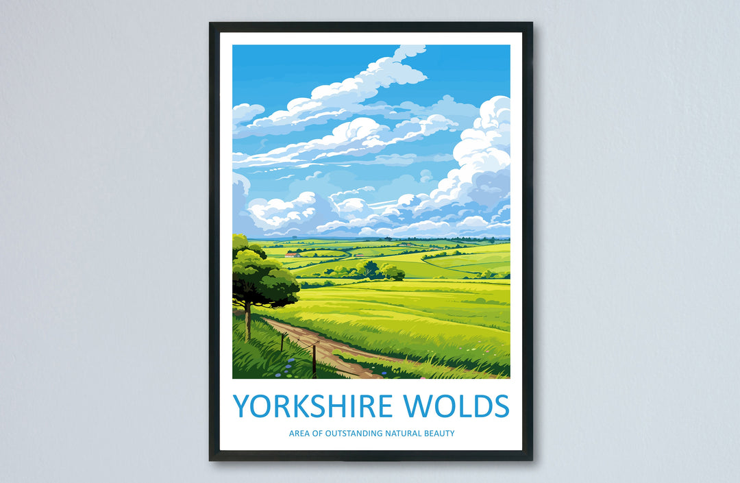 Yorkshire Wolds Travel Print Wall Art Yorkshire Wolds Wall Hanging Home Decor Yorkshire Wolds Gift Art Lovers Wall Art AONB Wall Print AONB