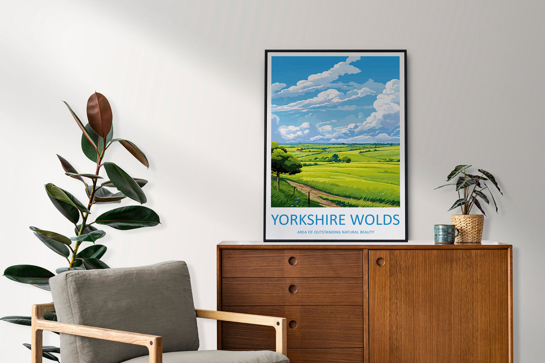 Yorkshire Wolds Travel Print Wall Art Yorkshire Wolds Wall Hanging Home Decor Yorkshire Wolds Gift Art Lovers Wall Art AONB Wall Print AONB