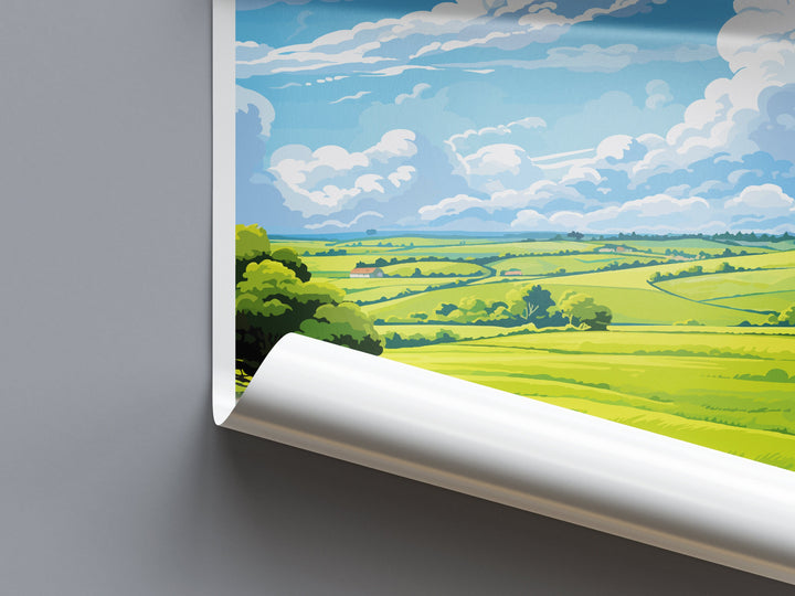 Yorkshire Wolds Travel Print Wall Art Yorkshire Wolds Wall Hanging Home Decor Yorkshire Wolds Gift Art Lovers Wall Art AONB Wall Print AONB