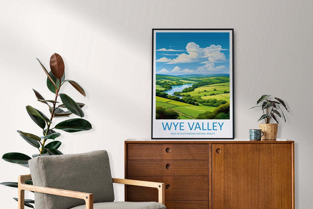 Wye Valley Travel Print Wall Art Wye Valley Wall Hanging Home Decor Wye Valley Gift Art Lovers Wall Art AONB Wall Print AONB Travel Print