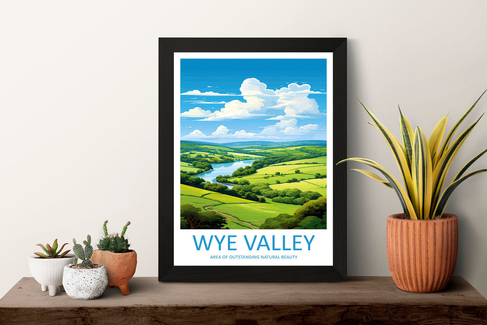 Wye Valley Travel Print Wall Art Wye Valley Wall Hanging Home Decor Wye Valley Gift Art Lovers Wall Art AONB Wall Print AONB Travel Print