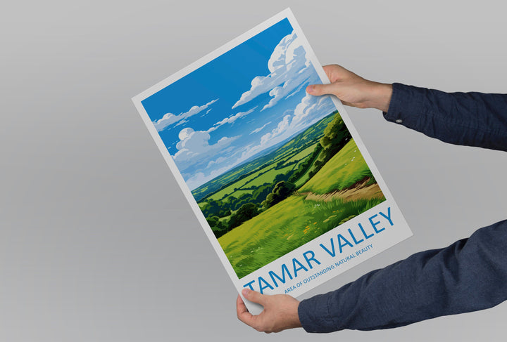 Tamar Valley Travel Print Wall Art Tamar Valley Wall Hanging Home Decor Tamar Valley Gift Art Lovers Wall Art AONB Wall Print AONB Print