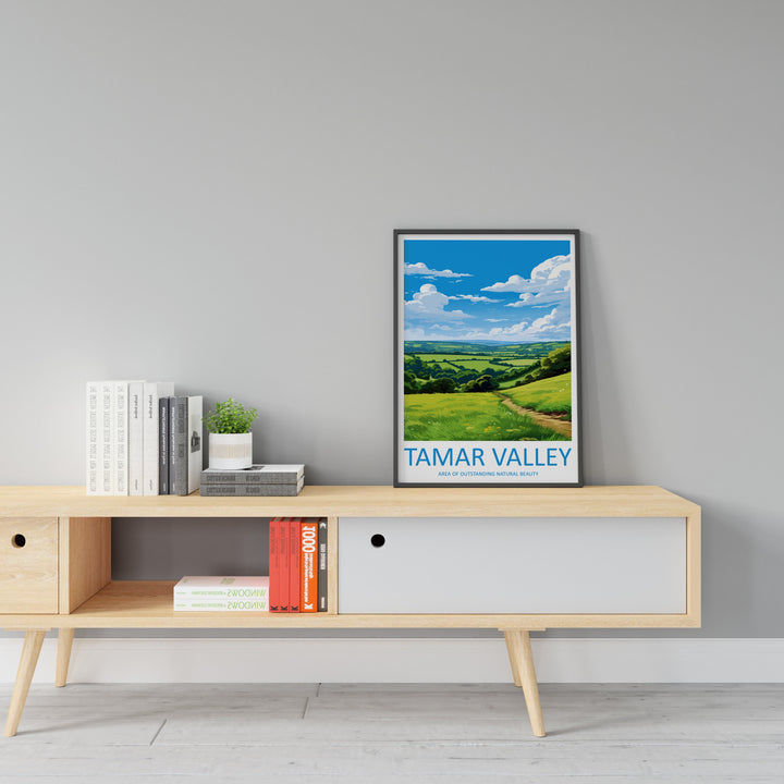 Tamar Valley Travel Print Wall Art Tamar Valley Wall Hanging Home Decor Tamar Valley Gift Art Lovers Wall Art AONB Wall Print AONB Print