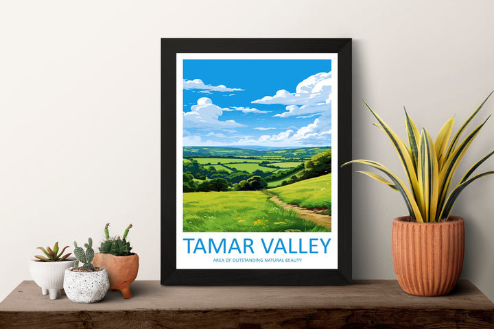 Tamar Valley Travel Print Wall Art Tamar Valley Wall Hanging Home Decor Tamar Valley Gift Art Lovers Wall Art AONB Wall Print AONB Print