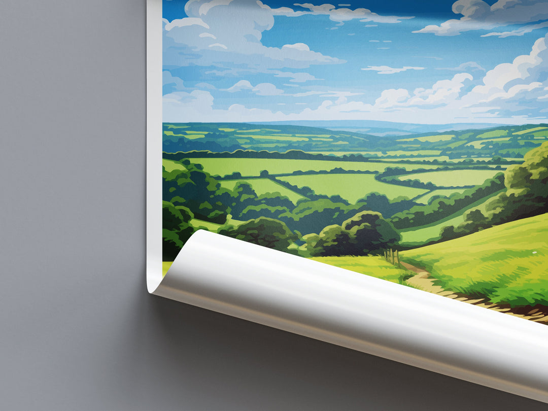 Tamar Valley Travel Print Wall Art Tamar Valley Wall Hanging Home Decor Tamar Valley Gift Art Lovers Wall Art AONB Wall Print AONB Print