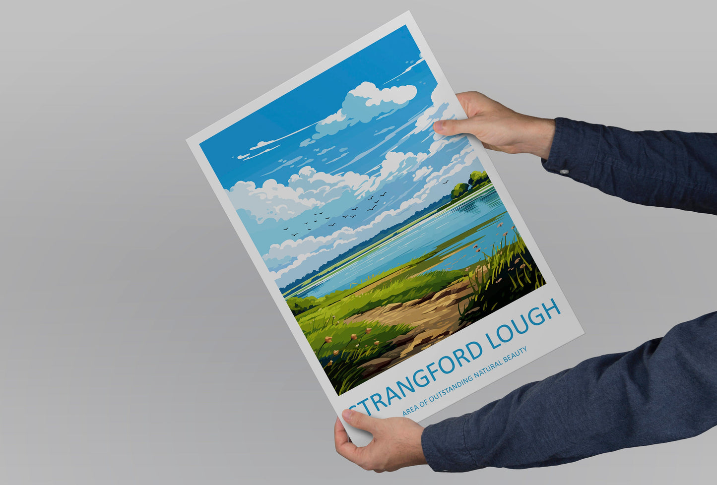 Strangford Lough Travel Print Wall Art Strangford Lough Wall Hanging Home Decor Strangford Lough Gift Art Lovers Wall Art AONB Wall Print