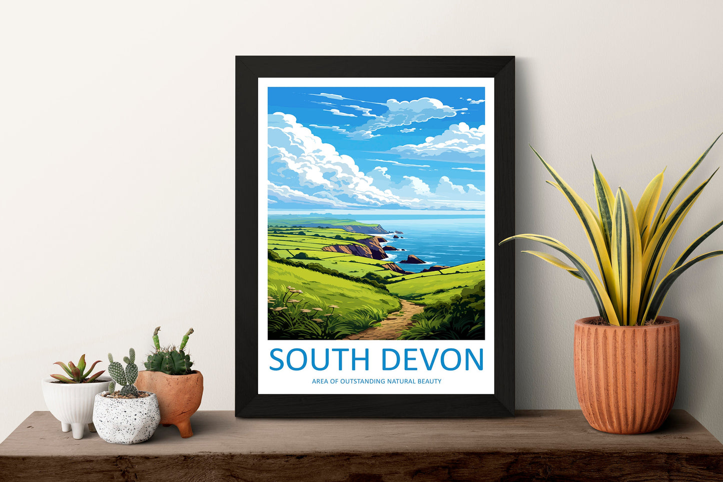 South Devon Travel Print Wall Art South Devon Wall Hanging Home Decor South Devon Gift Art Lovers Wall Art AONB Wall Print AONB Travel Print