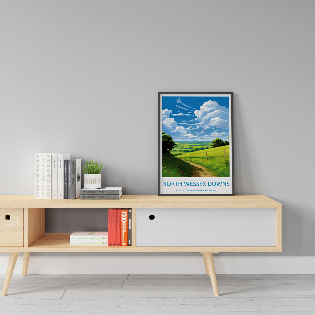 North Wessex Downs Travel Print Wall Art North Wessex Downs Wall Hanging Home Decor North Wessex Downs Gift Art Lovers Wall Art AONB Print