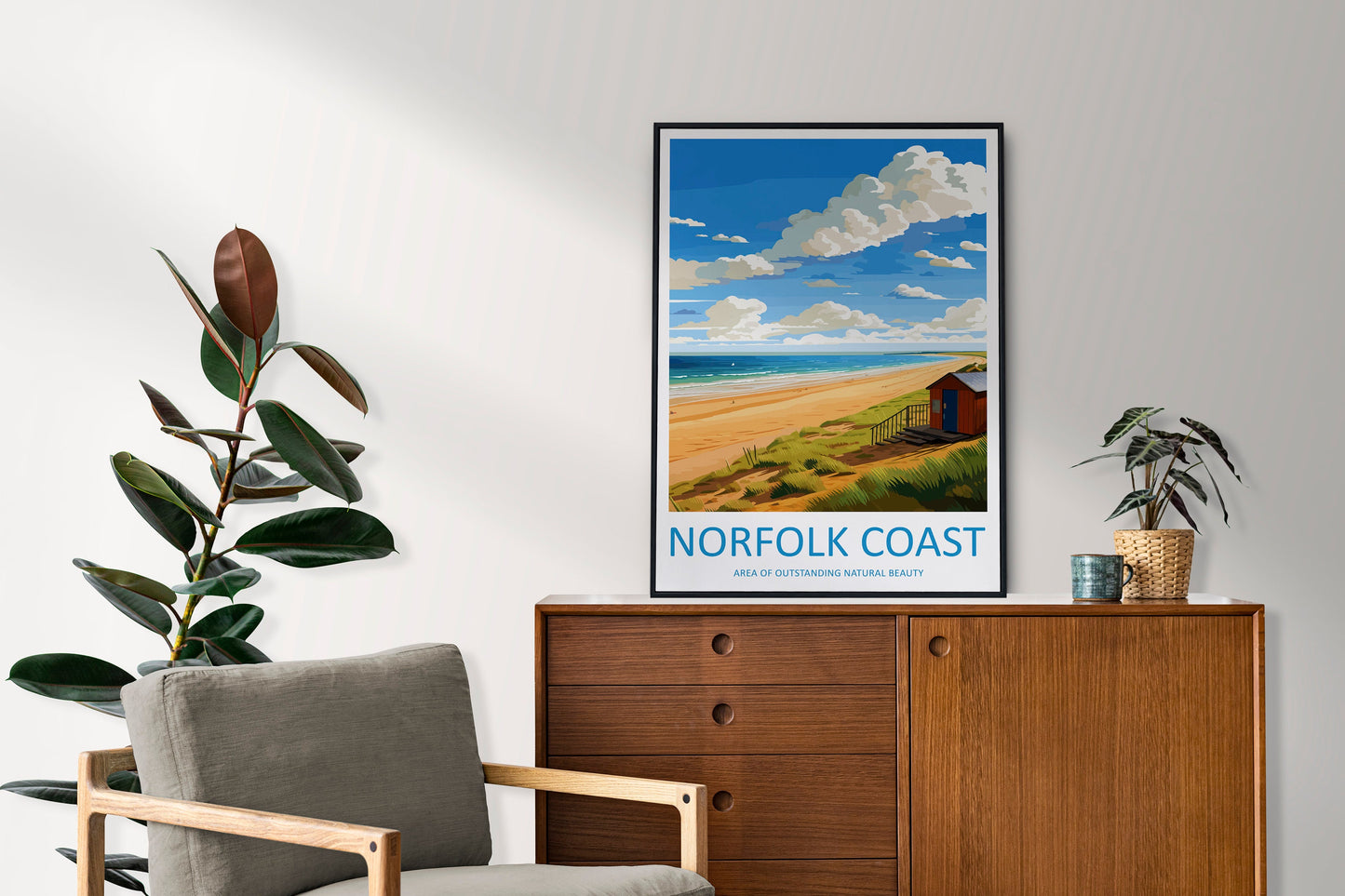 Norfolk Coast Travel Print Wall Art Norfolk Coast Wall Hanging Home Decor Norfolk Coast Gift Art Lovers Wall Art AONB Print Travel Poster